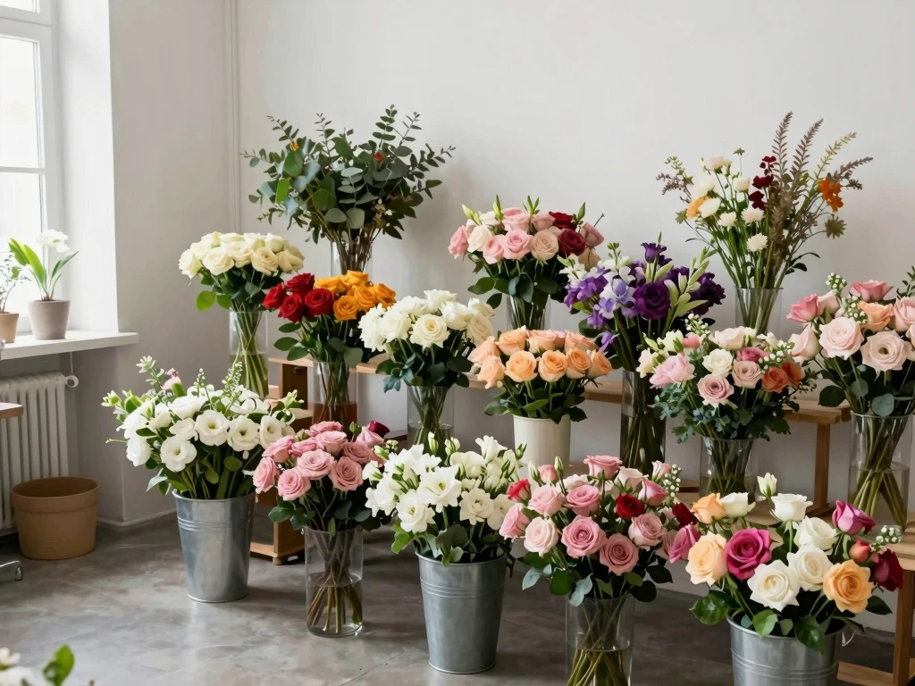 Khiphloxez flower studio interior with fresh blooms