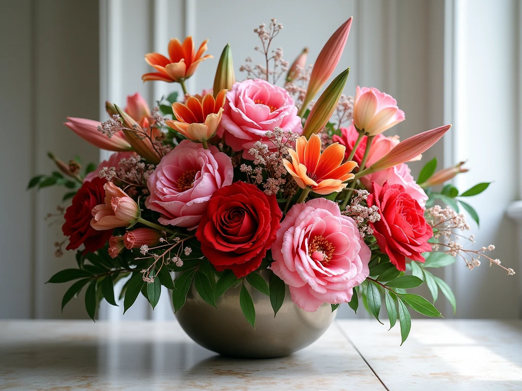 Luxury premium flower arrangement with exotic blooms